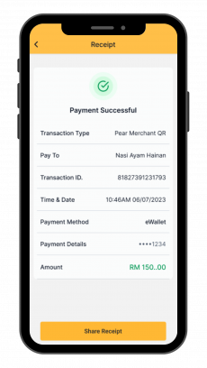 Langkah 2  Atau buat pembayaran menggunakan kad  MyDebit / Visa / Mastercard kepada  mana-mana peniaga di Pulau Pinang  untuk mendapatkan 1 entri